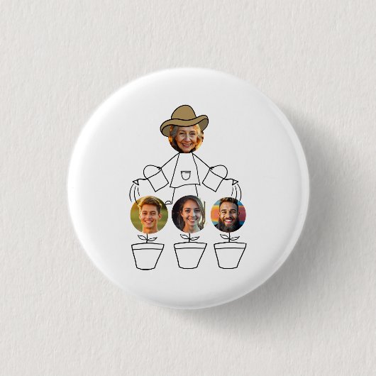 Funny Oma Grandkids Fotos Button (Vorderseite)