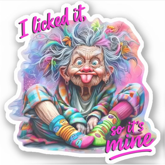 Funny Oma "Ich habe es gemocht, es ist mein" Retro Aufkleber (Vorderseite)