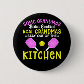 Funny Oma Sport Lover Großmutter Pickleball Button (Vorderseite)
