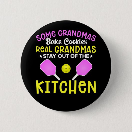 Funny Oma Sport Lover Großmutter Pickleball Button (Vorderseite)