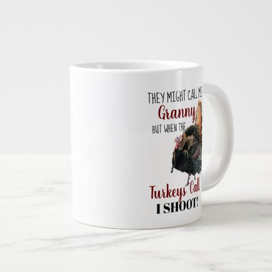 Funny Oma Wild Turkey Jagd Tasse (Vorderseite Rechts)