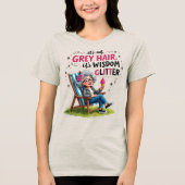 Funny Oma Wisdom Glitzer Tri-Blend Shirt (Vorderseite)