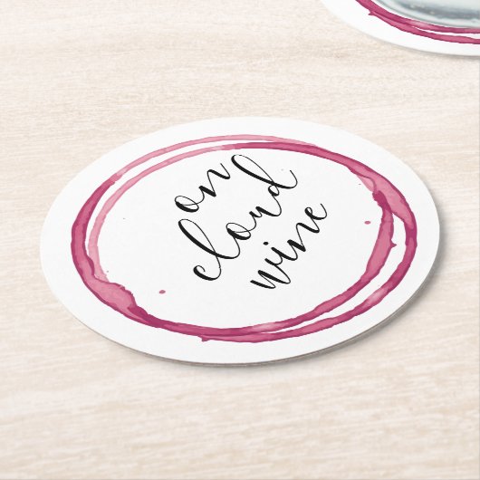 Funny on Cloud Wine Round Paper Untersetzer (Angewinkelt)