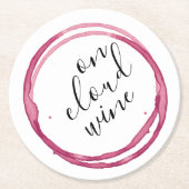 Funny on Cloud Wine Round Paper Untersetzer (Vorderseite)
