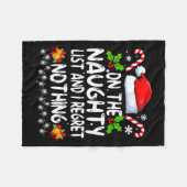 Funny On The List Of Naughty And I Regret Nothing Fleecedecke (Vorderseite (Horizontal))