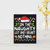 Funny On The List Of Naughty And I Regret Nothing Karte (Gelbe Blume)