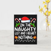 Funny On The List Of Naughty And I Regret Nothing Karte (Gelbe Blume)