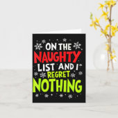 Funny On The List Of Naughty And I Regret Nothing  Karte (Gelbe Blume)