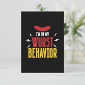 Funny On Wurst Behavior Oktoberfest Karte (Stehend Vorderseite)