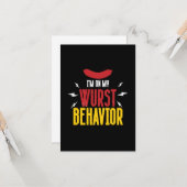Funny On Wurst Behavior Oktoberfest Karte (Vorderseite/Rückseite Beispiel)