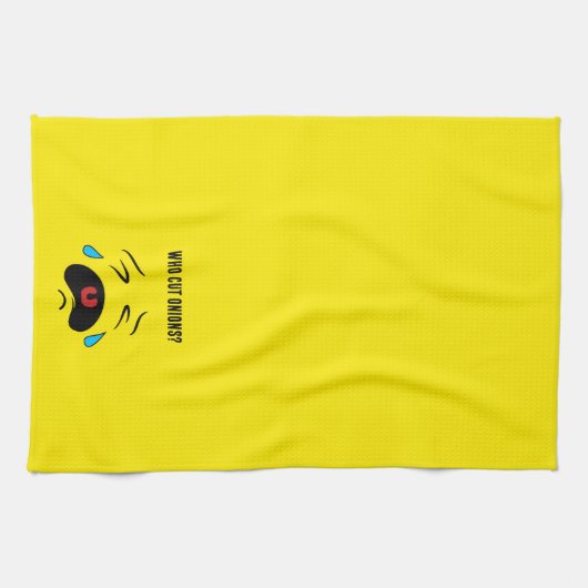 Funny Onions Emoticon Sad Cry Face Emoji Geschirrtuch (Horizontal)