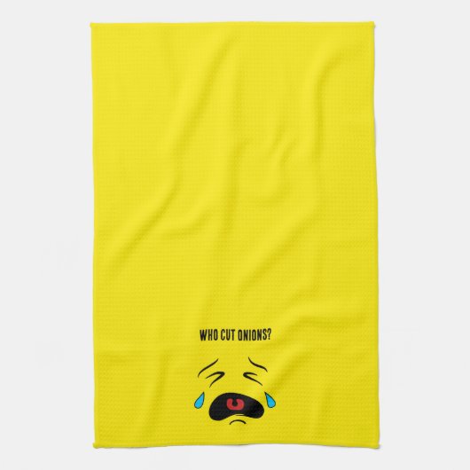 Funny Onions Emoticon Sad Cry Face Emoji Geschirrtuch (Vertikal)