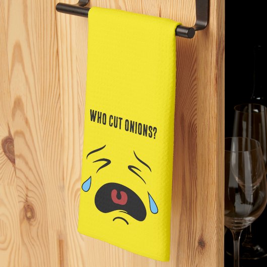 Funny Onions Emoticon Sad Cry Face Emoji Geschirrtuch