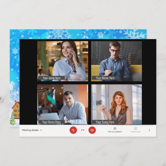 Funny Online Zoom Weihnachtskarte Feiertagskarte (Vorne/Hinten)