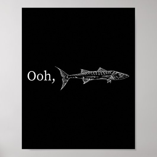 Funny Ooh Barracuda Fishing Gift For Music And Roc Poster (Vorne)