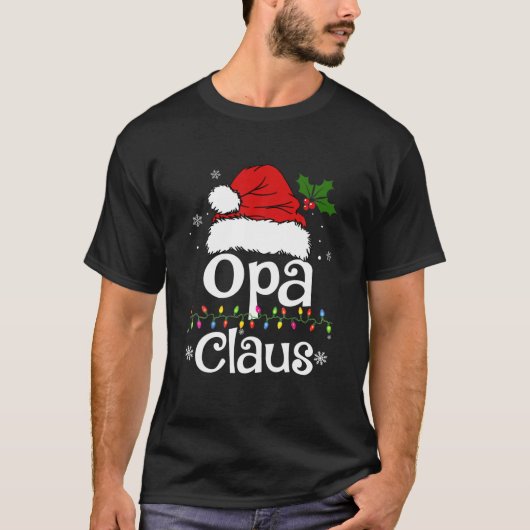 Funny Opa Claus Christmas Pajamas Santa T-Shirt (Vorderseite)