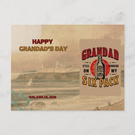 Funny Opa Six Pack Postkarte - Vatertag (Vorderseite)