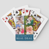 Funny Opa Sprichwort Großkinder 4 Foto Aquamarin Spielkarten (Rückseite)