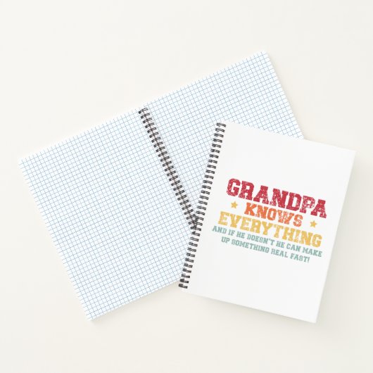 Funny Opa Zitat - "Großvater weiß alles" Notizblock (Innenseite)