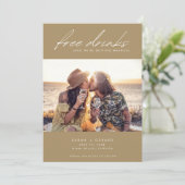 Funny Open Bar Foto Wedding Save The Date (Stehend Vorderseite)