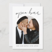 Funny "Open Bar" Foto Wedding Save the Date (Vorderseite)