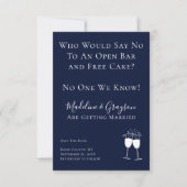 Funny Open Bar Free Cake Hochzeit speichern das Da Save The Date (Vorderseite)