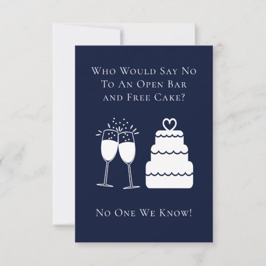 Funny Open Bar Free Cake Hochzeit speichern das Da Save The Date (Vorderseite)