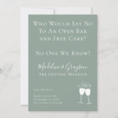 Funny Open Bar Free Cake Hochzeit speichern das Da Save The Date (Vorderseite)