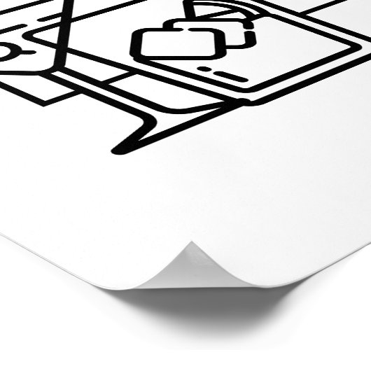 Funny Open Bar Wedding Sign Poster (Ecke)