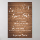 Funny Open Bar Wedding-Zeichen | Personalisierte N Poster (Vorne)