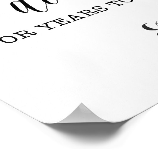 Funny Open Bar Wedding-Zeichen | Personalisierte N Poster (Ecke)