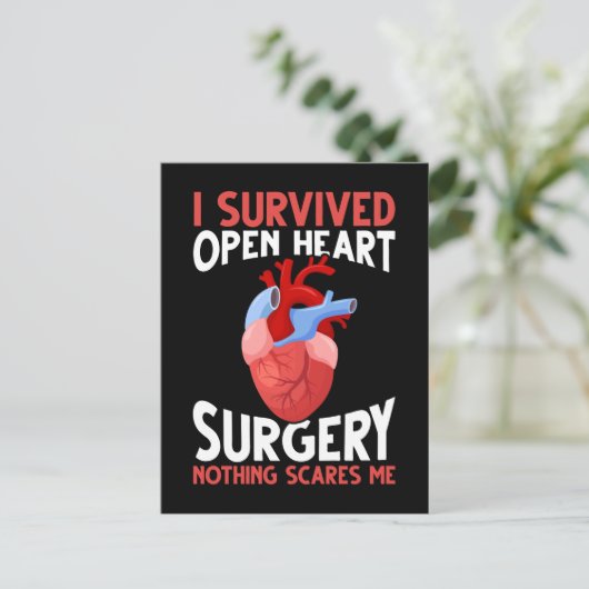 Funny Open Heart Operation Erholung Postkarte (Stehend Vorderseite)
