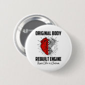 Funny Open Heart Operation Erholung Survivor Gesch Button (Vorne & Hinten)