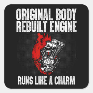 Funny Open Heart Operation Erholung Survivor Gesch Quadratischer Aufkleber