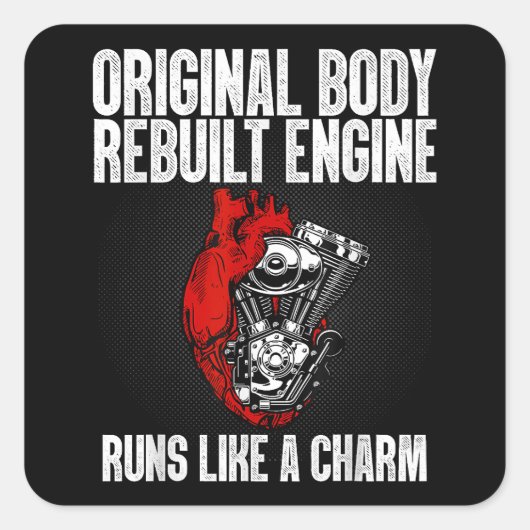 Funny Open Heart Operation Erholung Survivor Gesch Quadratischer Aufkleber (Vorderseite)