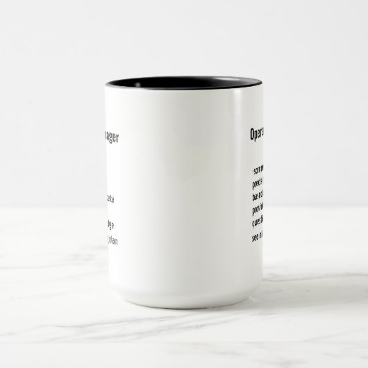 Funny Operations Manager Definition Geschenke Tasse (Zentrum)