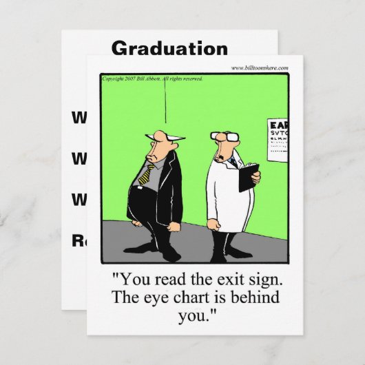 Funny Ophthalmology School Abschluss Einladung (Vorne/Hinten)