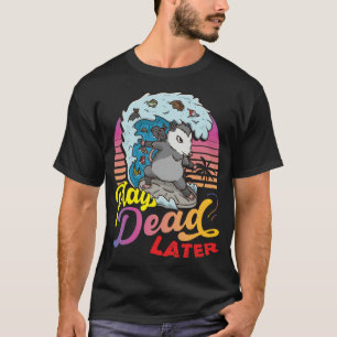 Funny Opossum 80's Play Dead Später Surfen Possum T-Shirt