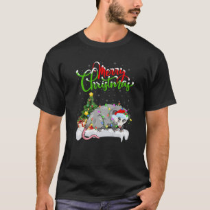 Funny Opossum Animal Lover Xmas Licht Opossum C T-Shirt