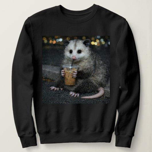 Funny opossum Drinking  Coffee Shirt Cute Animal (Design vorne)