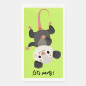 Funny Opossum “Let’s Party” Green Serviette (Vorderseite)