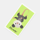 Funny Opossum “Let’s Party” Green Serviette (Ecke)