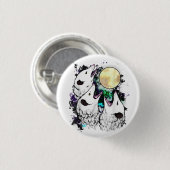 Funny Opossum Sticker | Cute Screaming Possum Button (Vorne & Hinten)