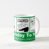 Funny Optician Optometrist Cartoon am Geburtstag Kaffeetasse (VorderseiteRechts)