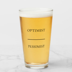 Funny Optimist-Pessimist Glas