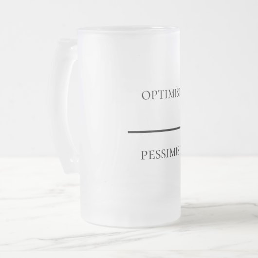 Funny Optimist-Pessimist Mattglas Bierglas (Vorderseite Links)