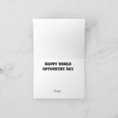 Funny Optometrie Day Grußkarte mit Augendiagramm Karte (Innenseite)
