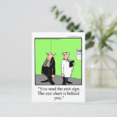Funny Optometrist Cartoon Postkarte (Stehend Vorderseite)