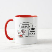 Funny Optometrist Cartoon Santa Claus Augentest Tasse (Links)