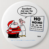 Funny Optometrist und Weihnachten Cartoon Weihnach Button (Vorderseite)